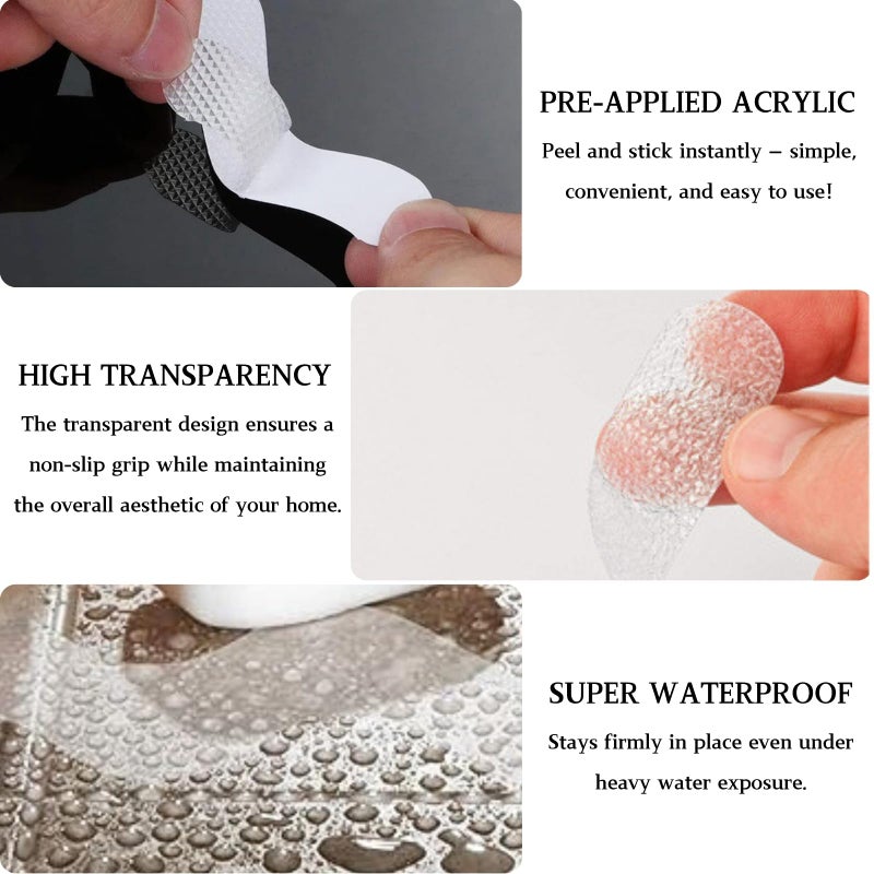 LUFFLOK 24 Pcs Bath Stickers Non Slip Bath Stickers Transparent - Image 2