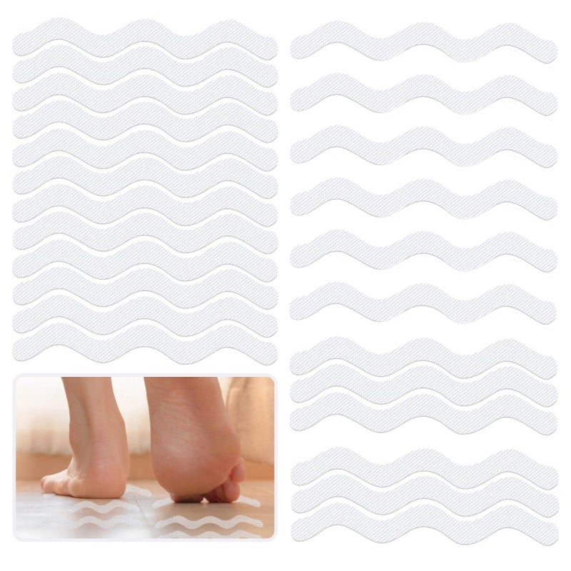 LUFFLOK 24 Pcs Bath Stickers Non Slip Bath Stickers Transparent - Image 1