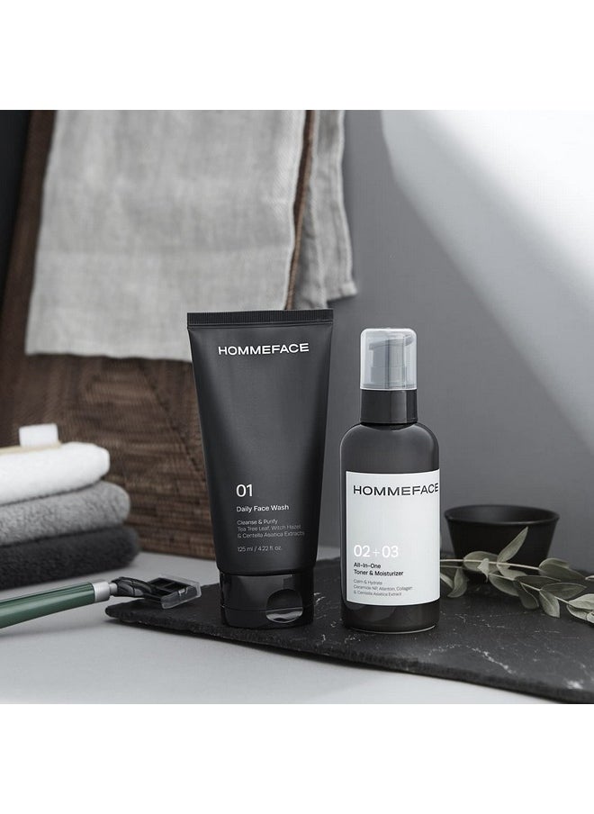 HOMMEFACE HommeFace Daily Face Wash for Men, 4.22 Fl. Oz. Gentle Facial Cleanser for Deep Cleansing & Purifying with Collagen, Witch Hazel & Cica Extracts, Vegan  - Image 4