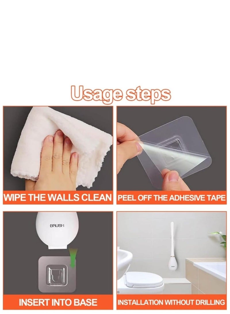 فرشاة المرحاض المصنوعة من السيليكون، مثبتة على الحائط، ذاتية اللصق، مقبض طويل، تنظيف الفجوات، إغلاق تلقائي - Image 5