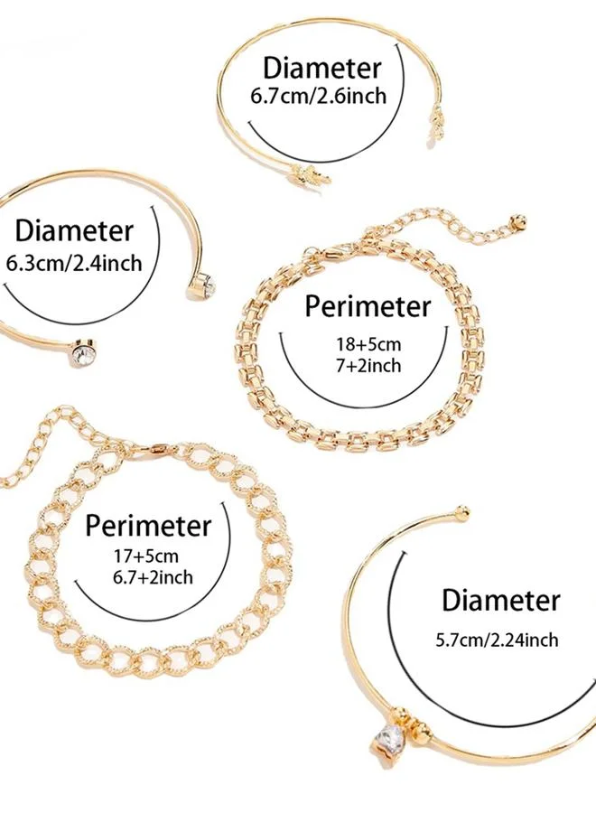 Take Two Take Two Set of 5 - Assorted Leaf Decor Bracelet