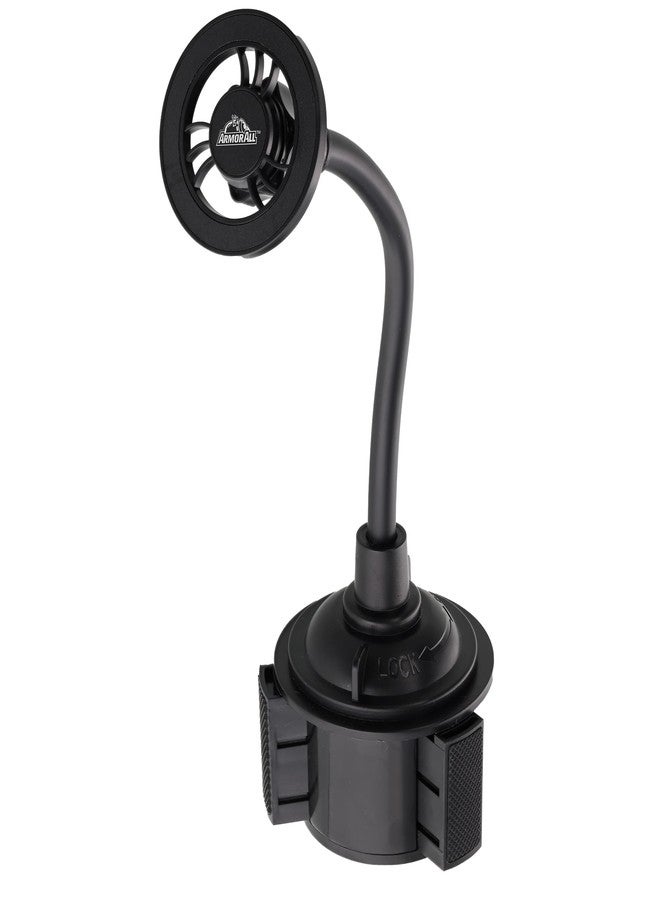 Armor All Magnetic Phone Mount for Car, Cupholder Phone Holder for MagSafe Phones, iPhones, Adjustable Gooseneck Design, Includes Universal Magnet Ring for Samsung, Non-Magnetic Phones, & Cases - Image 1