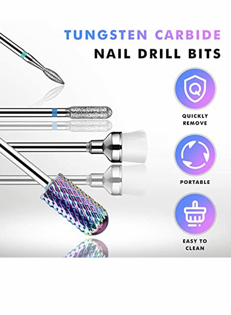 KASTWAVE Nail Drill Bits Set - Nail Bits for Nail Drill, Efile Nail Drill Bits for Acrylic Nails 10Pcs 3/32 inch Nail Bits for Gel Nails Cuticle Tools - Image 2