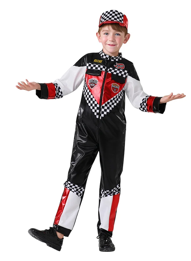 LITTLE SURPRISE BOX Little Surprise Box,Speed Racing Car Rider costume,Kids Halloween Costume Fancy Dress Up-4-6Y