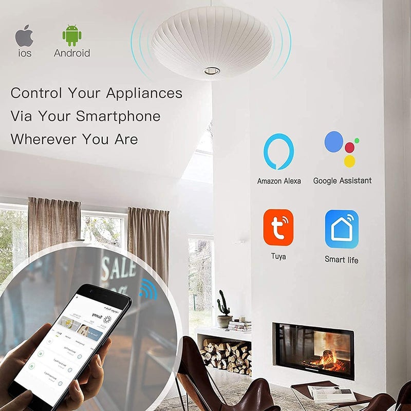 ماكايورون مفتاح الجدار الذكي للضوء WiFi، مفاتيح لاسلكية، لا يتطلب سلك محايد، متوافق مع Alexa و Google Home، مفتاح لمس للتحكم عن بعد عبر التطبيق، لا يتطلب مركز تحكم، التحكم الصوتي (3 مجموعات، رمادي) - Image 2