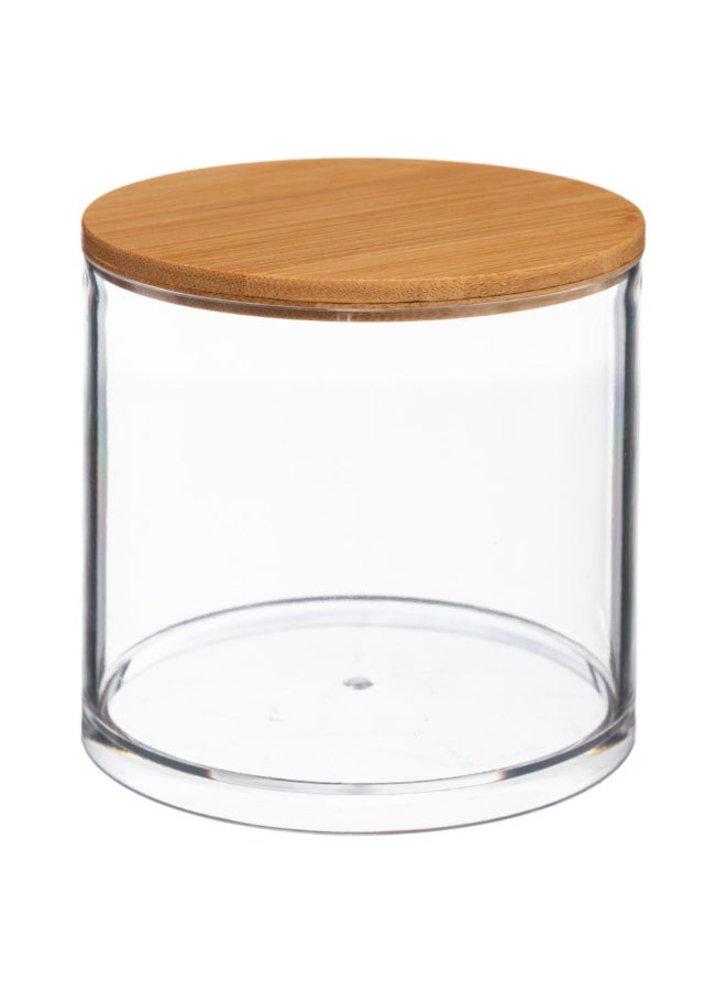 Five Simply Smart Selena Elegant Design Round Cotton Box Clear and Brown 9.6 x 9.7 x 9.7 cm 161083 - Image 1