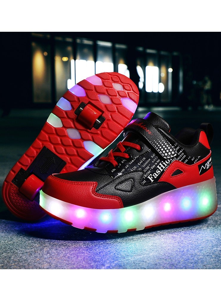 LITTLE ROCKZ LED Flash Light Fashion Shiny Sneaker Skate Heelys Shoes With Wheels And Lightning Sole - Image 4