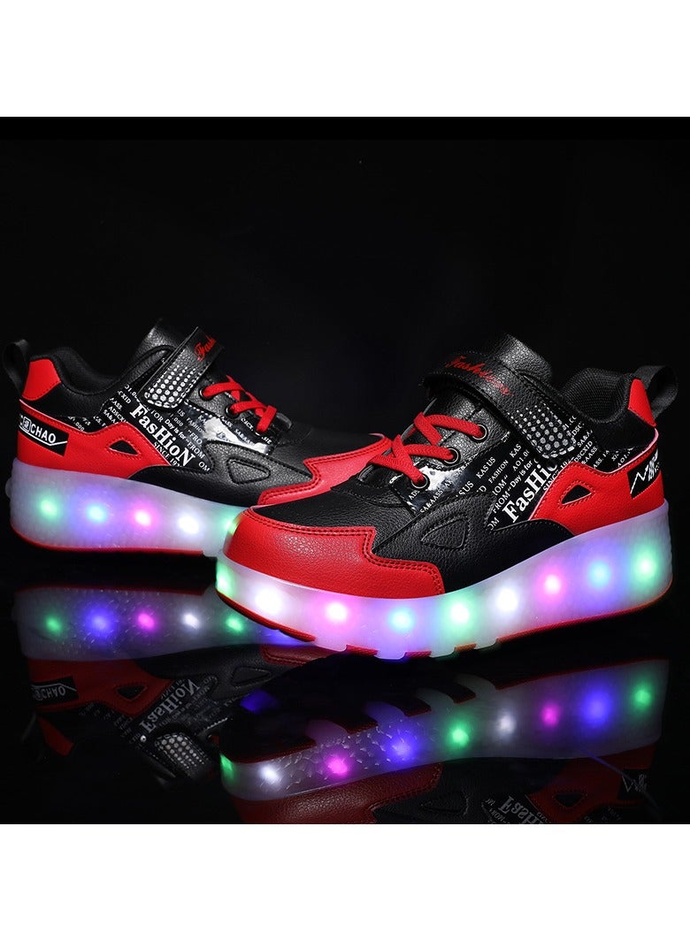 LITTLE ROCKZ LED Flash Light Fashion Shiny Sneaker Skate Heelys Shoes With Wheels And Lightning Sole - Image 5