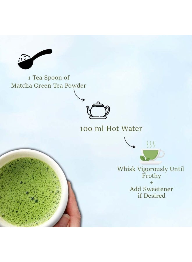 mi nature Matcha Green Tea Powder |Pure Matcha For Latte, Smoothie, Cooking, Baking, Coffee, Tea | Nutrition Rich & NON-GMO, Vegan, Supper Food | 100gram (3.5Oz) - Image 1