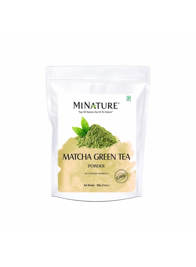 mi nature Matcha Green Tea Powder |Pure Matcha For Latte, Smoothie, Cooking, Baking, Coffee, Tea | Nutrition Rich & NON-GMO, Vegan, Supper Food | 100gram (3.5Oz) - Image 2