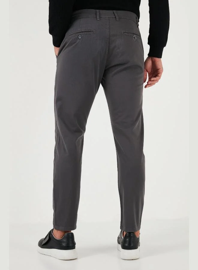 Buratti  Buratti Stretch Cotton Slim Fit Regular Waist Straight Leg Trousers Men's PANTS 674003 for Men | Best Price UAE