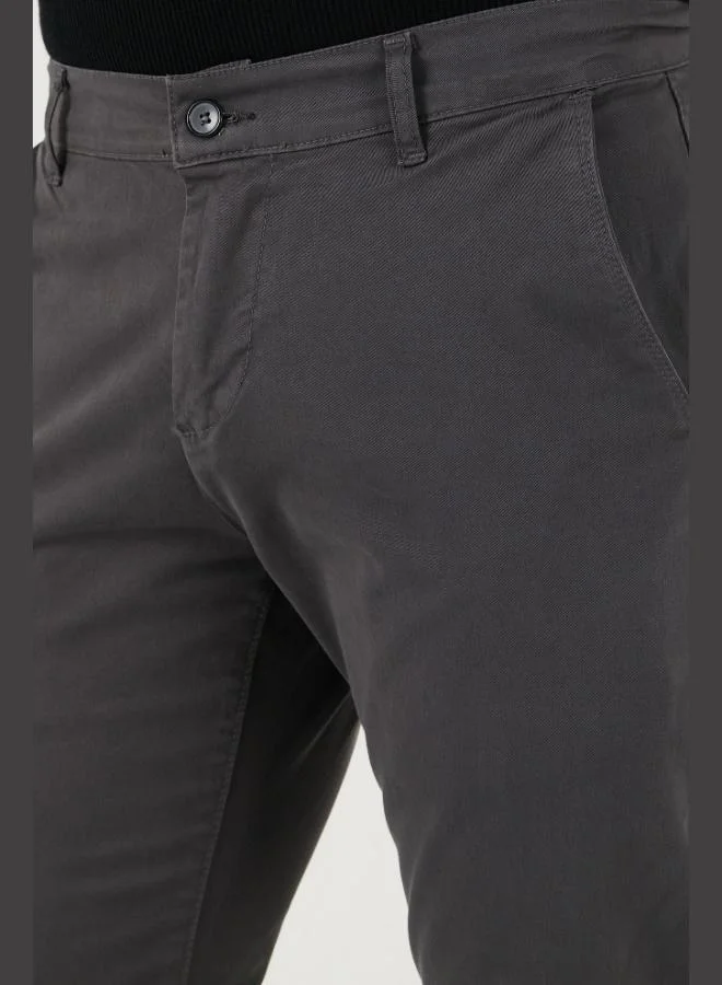 Buratti  Buratti Stretch Cotton Slim Fit Regular Waist Straight Leg Trousers Men's PANTS 674003 for Men | Best Price UAE