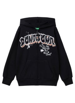 Zip-up Printed Sweatshirt