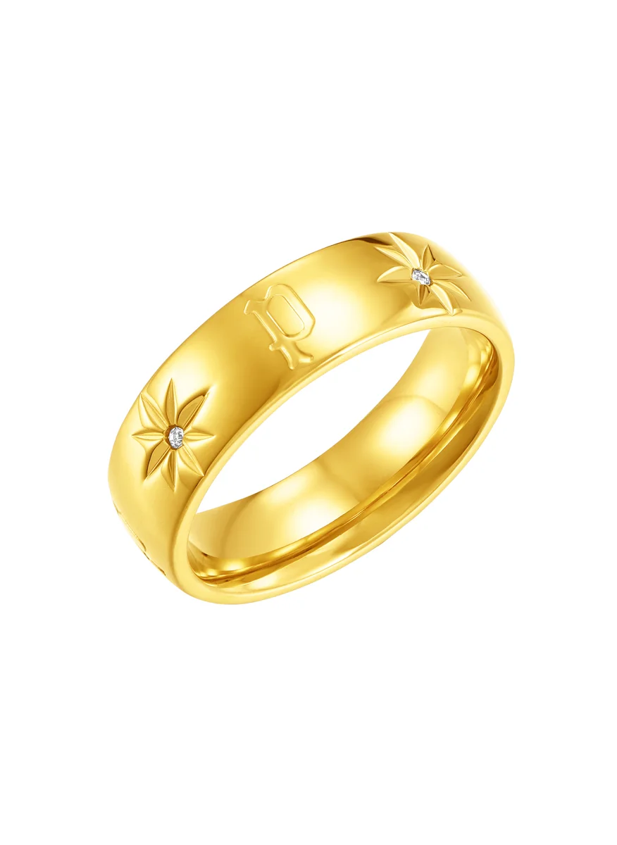 POLICE Galaxy Gold Plated Ladies Finger Ring With Crystals 54 mm