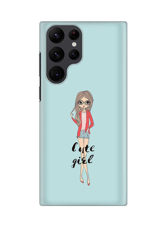 ستايلايزد جراب لهاتف جالاكسي S22 ألترا  5G رفيع سناب كلاسيك سيريز شيلد بطباعة نهائية غير لامعة - فتاة حالم لطيف - Image 1