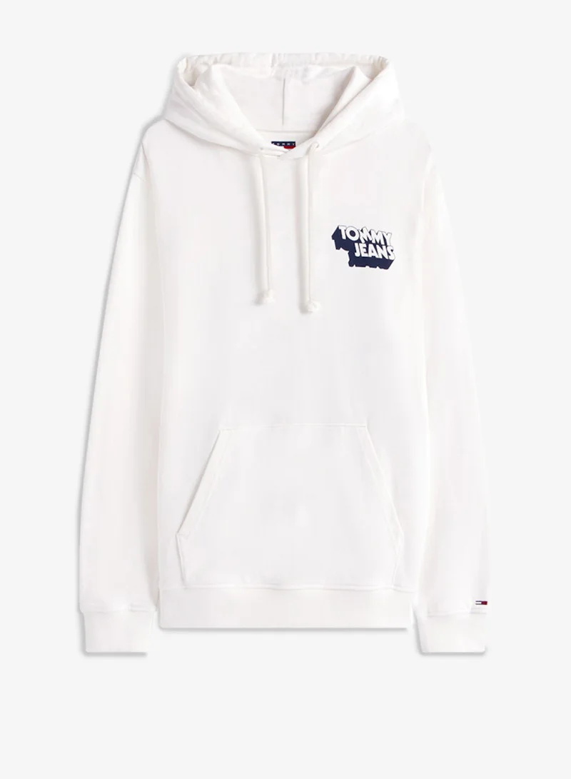 تومي جينز هودي بقلنسوة بشعار عادي