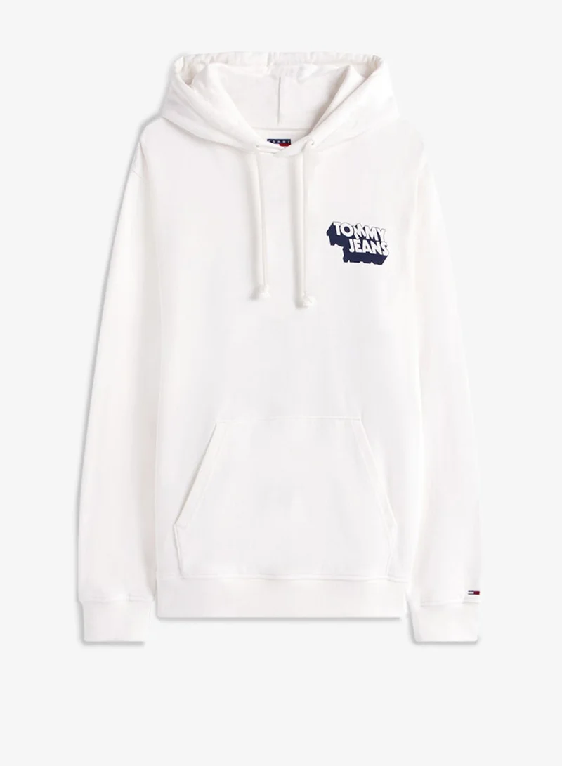 تومي جينز هودي كلاسيكي مزين بالشعار