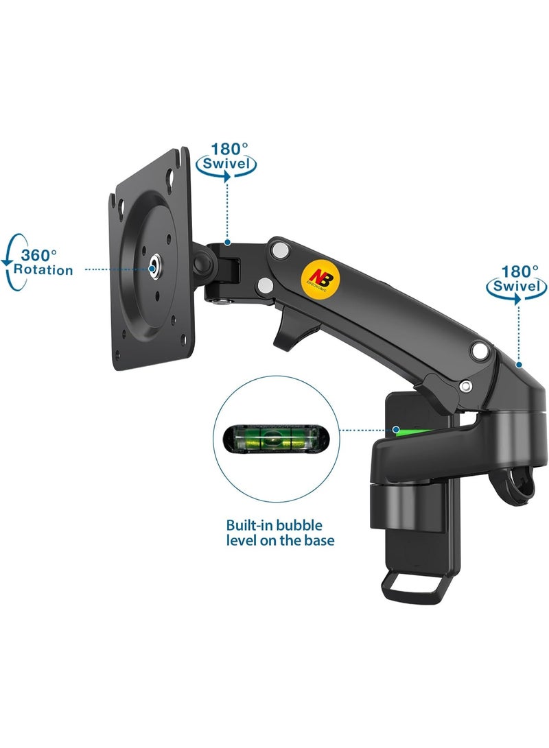 NB NORTH BAYOU Monitor Arm TV Wall Mount Bracket for 17-35" Monitors Up to 12KG (Load Capacity from 4.4 to 26lbs) Double Extension - Image 4