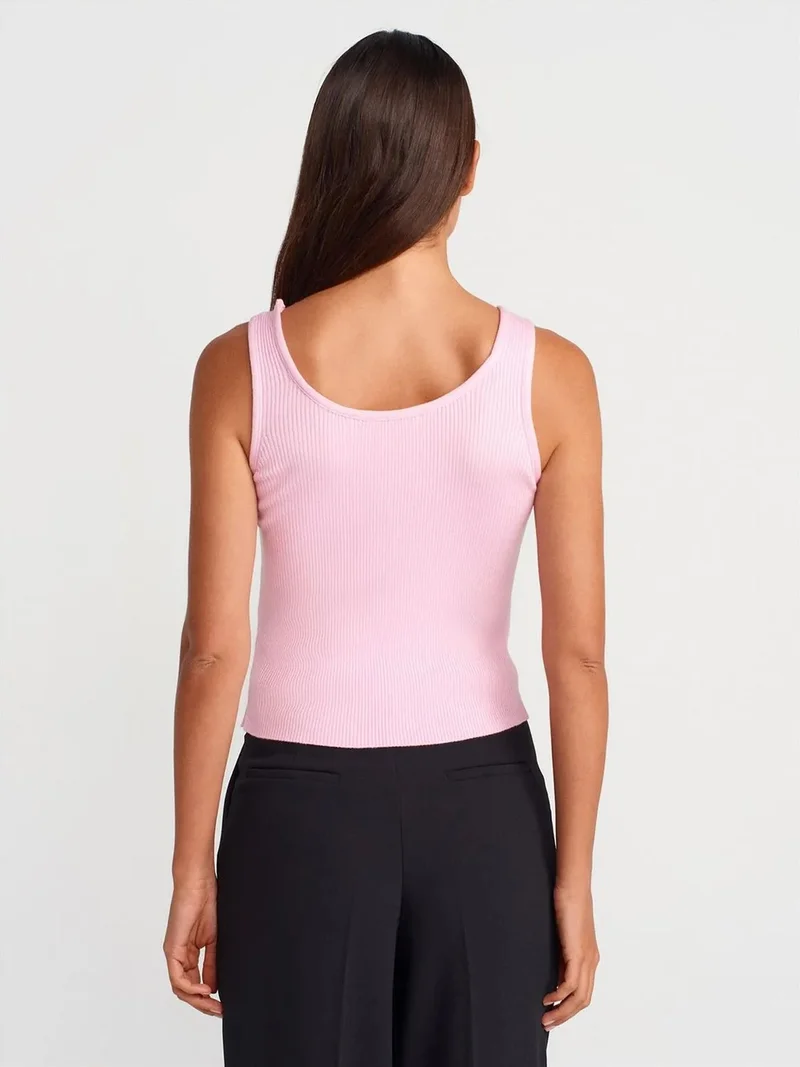 ديلفين Dilvin Ribbed Sleeveless Knit Cami Blouse