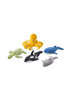 Blaviar 5-piece soft toy set, ocean animals/mixed colours 