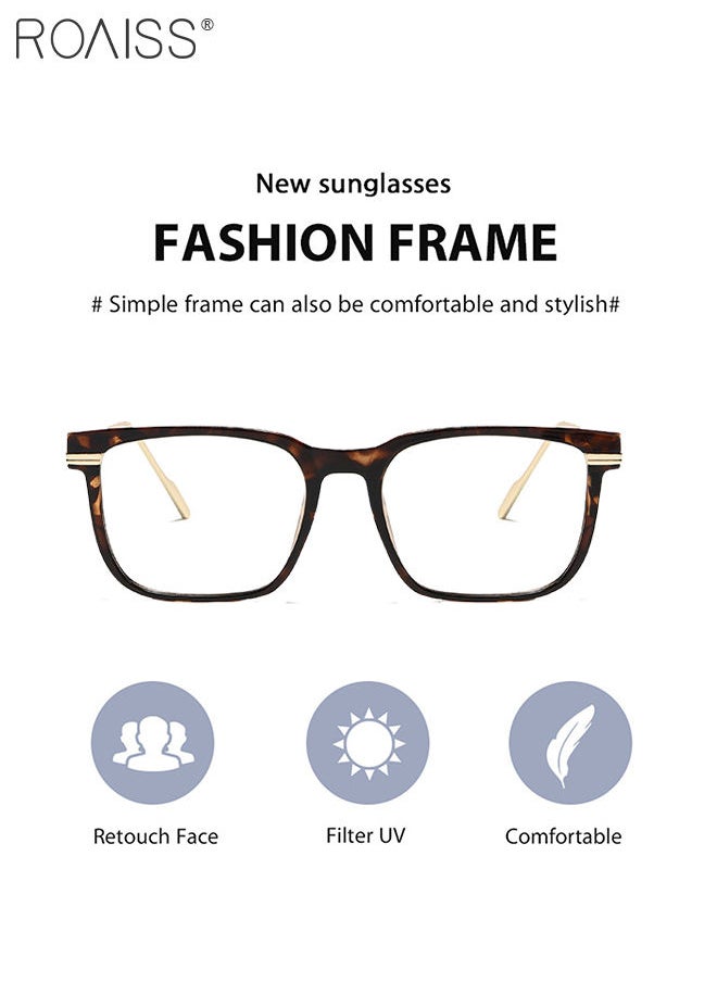 roaiss Blue Light Blocking Glasses Computer Reading Gaming TV Phones Square Eyeglasses Fashion Anti Eyestrain UV Eyewear for Women Men, Tortoiseshell  - Image 3