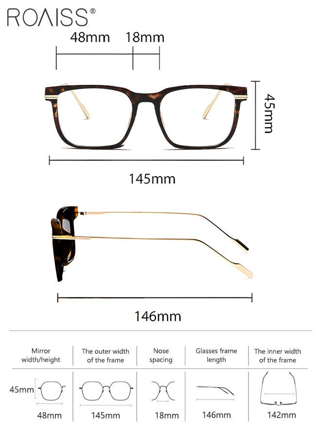 roaiss Blue Light Blocking Glasses Computer Reading Gaming TV Phones Square Eyeglasses Fashion Anti Eyestrain UV Eyewear for Women Men, Tortoiseshell  - Image 4