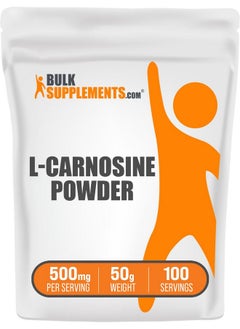 BulkSupplements BulkSupplements.com L-Carnosine Powder - Carnosine Supplement, Carnosine 500mg - Amino Acid Supplement, Gluten Free, 500mg per Serving, 50g (1.8 oz) (Pack of 1)  - Image 1