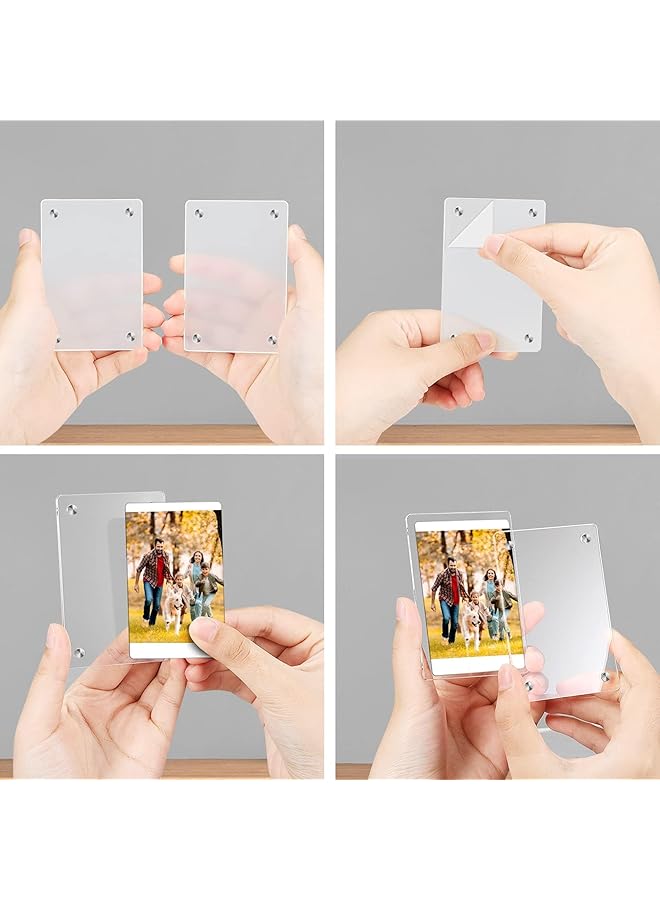 erorex Acrylic Magnetic Photo Frame 4Pcs Double Sided Fridge Picture Frame 2 X 3 Inch Polaroid Instant Film For Fujifilm Instax Mini 12 11 Evo 40 99 Mini Link 3 Link 2 Printer Film Clear - Image 5