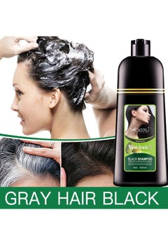 MOKERU Organic Natural Fast Hair Dye Only 5 Minutes Noni Plant Essence Black Hair Color Dye Shampoo For Cover Gray White Hair (500ml/bottle)  - Image 5