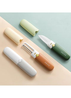 Generic 2 in 1 Potato Peeler with Knife Stainless Steel Portable Knife Peeler Set Vegetable Peeler Fruit Peeler for Office Kitchen Camping Hiking  - Image 1
