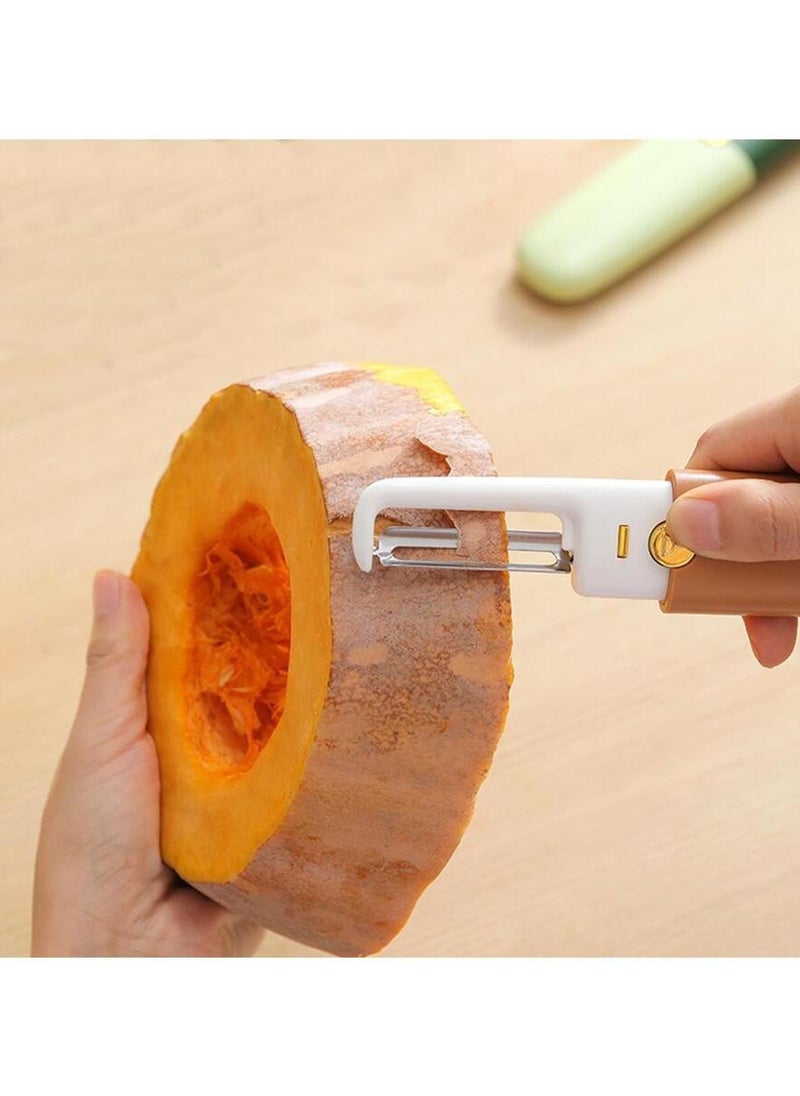 Generic - 2 in 1 Potato Peeler with Knife Stainless Steel Portable Knife Peeler Set Vegetable Peeler Fruit Peeler for Office Kitchen Camping Hiking - Image 1