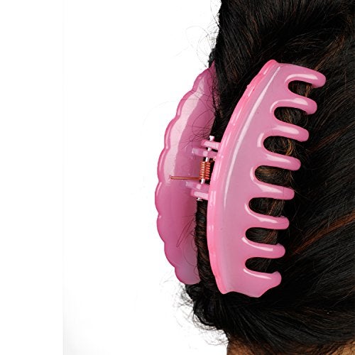 Accessher Multicolour Acrylic Claw Clips | Jumbo size Hair Clutchers with Tight Grip for casual wear for Thick Hair | Pack of 3 for Women and Girls - Image 3