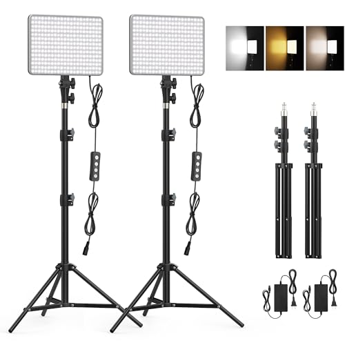 Anautin 30W Upgraded Photography Lighting Kit, Anautin 2-Pack LED Video Lighting for Video Recording, 3700Lux Studio Lights with Tripod Stand for Photography, Streaming, Gaming, Podcast, Filming, Vlogging - Image 1