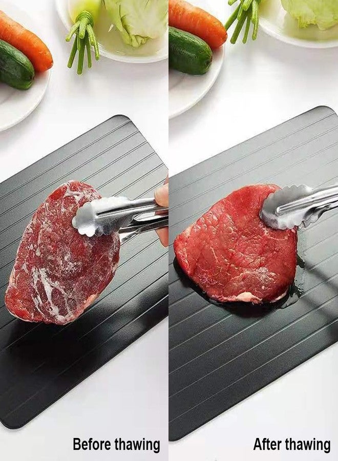Loyanger Defrosting Tray for Frozen Meat, Food Rapid Thaw Defrosting Tray Quick Defroster Plate, Small Size Thawing Plate Kitchen Mat, Kitchen Gadgets for Home Thawing Plate(COLOR:black) - Image 4