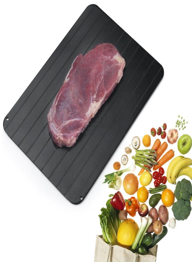 Loyanger Defrosting Tray for Frozen Meat, Food Rapid Thaw Defrosting Tray Quick Defroster Plate, Small Size Thawing Plate Kitchen Mat, Kitchen Gadgets for Home Thawing Plate(COLOR:black) - Image 1