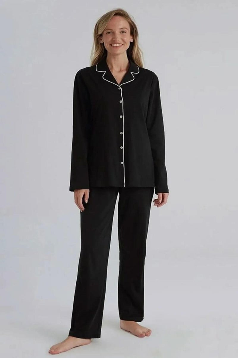 Eros Women's Buttoned Pajama Set, Long Sleeve Shirt Pajama Set, Boxed