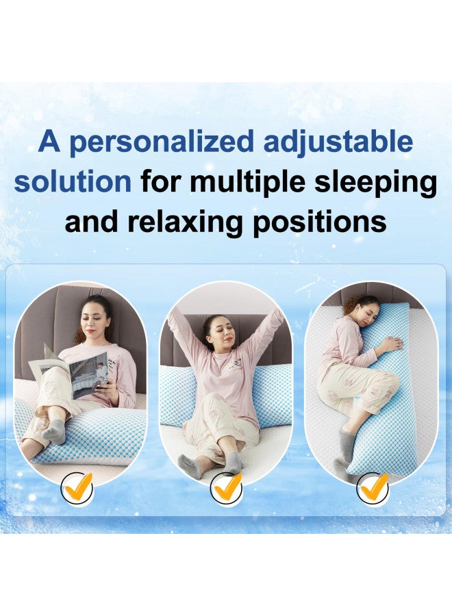 EASELAND Firm Body Pillow Shredded Memory Foam(Adjustable Loft), Cooling Breathable for Sleeping Full Body Size 1 Pack - Image 2