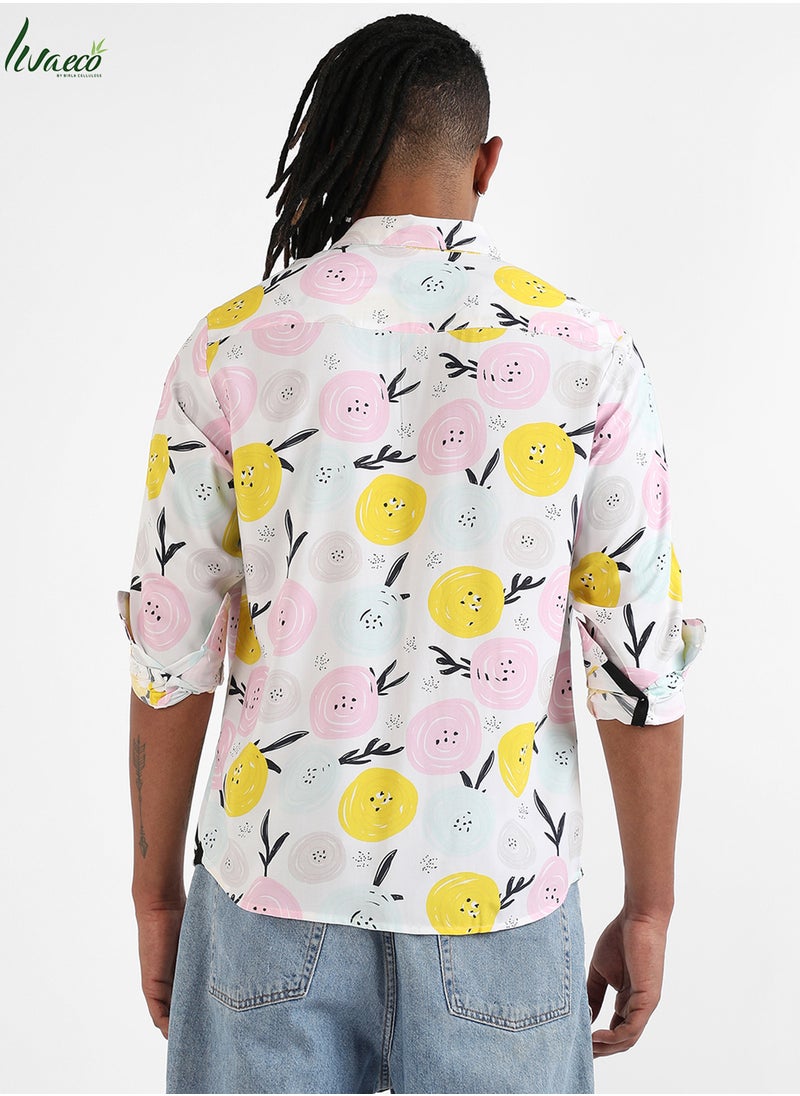 كامبوس سوترا Men's EcoLiva Multicolour Artistic Botanical Shirt  - Image 5