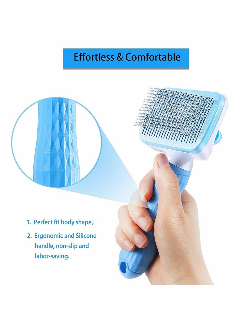 SYOSI Pet Supplies Comb Self Cleaning Slicker Brush For Dogs Pet Cat Fur Hair Grooming Cat Comb Dog Hair Shedding Hair Tool Brush Products For Short Long Hair Breeds Animals  - Image 2