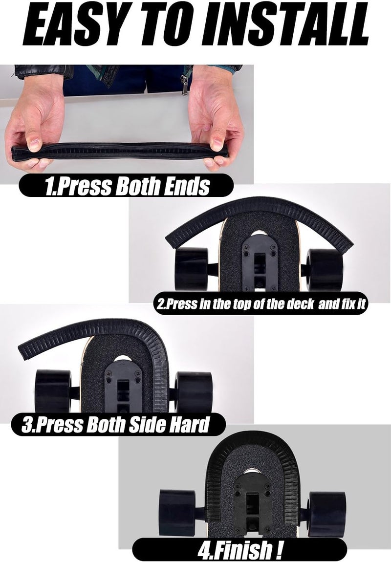 MAXPRO Skateboard Deck Guards Protector,Longboard Deck Edge Protection,Durable Shock Absorbing Rubber Cover with Excellent Grip Nose Guard and Tail Guard - Image 5