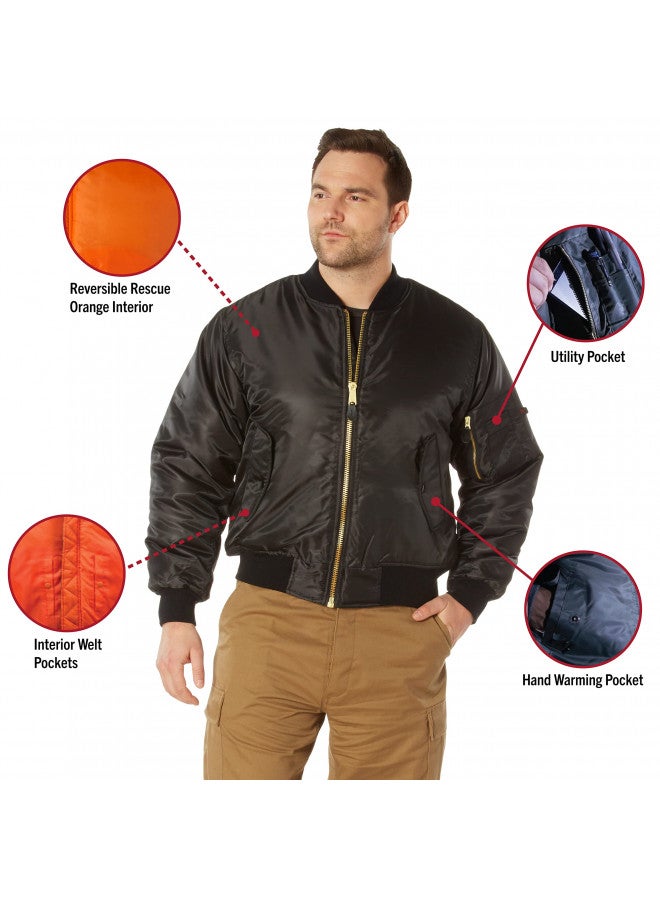 Rothco MA-1 Flight Jacket, L, Black - Image 2