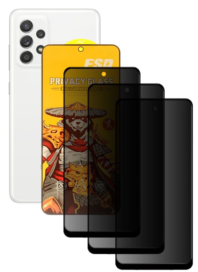ESD 3 Pieces Tempered Dustproof Privacy Glass Screen Protector Compatible For Samsung Galaxy A52 - Image 1