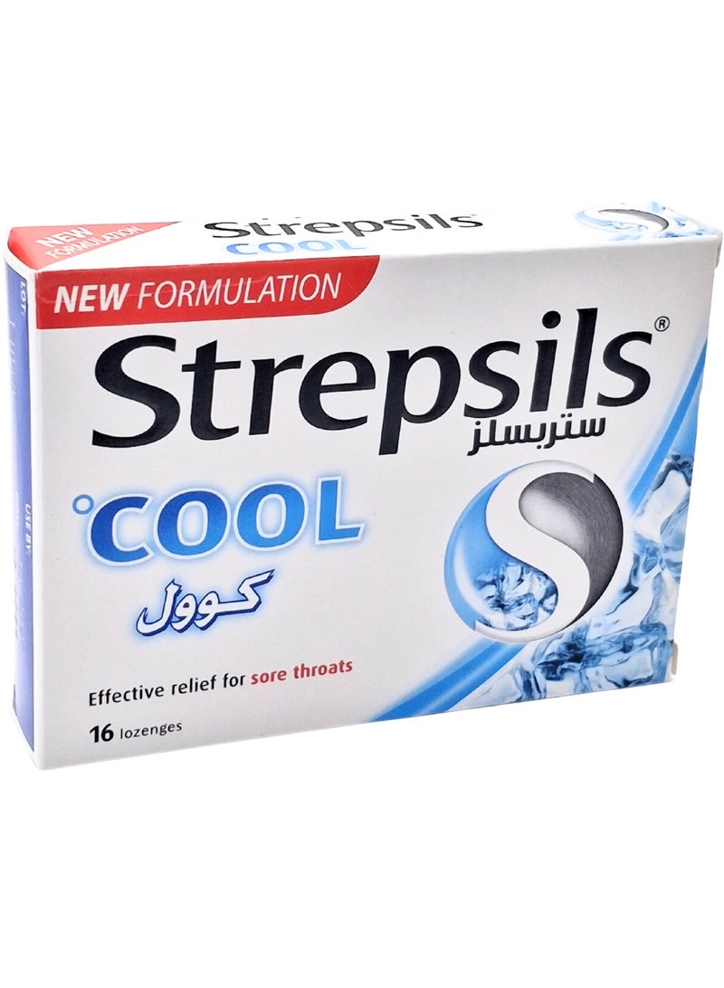 Strepsils Cool Lozenges 16’s (Soothing Relief for Sore Throat)