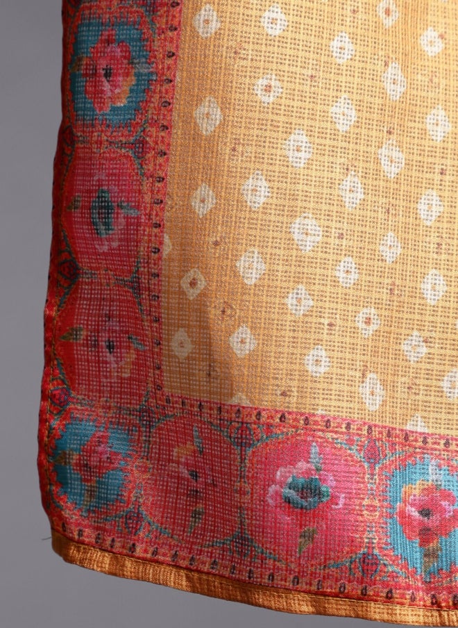 أيه كيه إس طقم ليجنغ تشولي مطبوع باللون الأصفر مع دوباتا للفتيات - Image 4