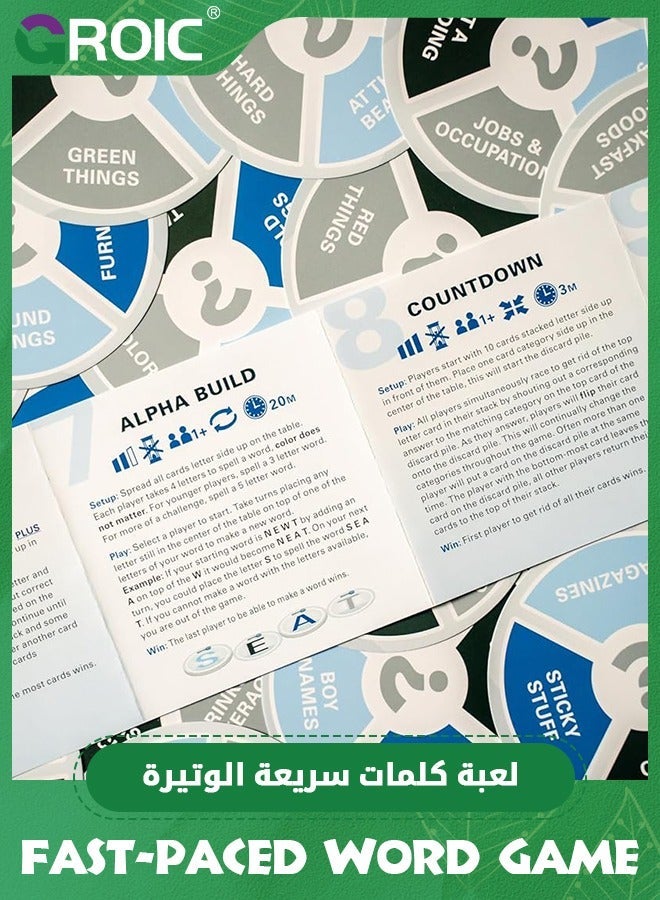 GROIC Tapple 10 Word Games, Featuring Different Games in 1,Fast-Paced Fun Family Card Game, Learning Educational Toys Game Board for Kids & Aldults - Image 3