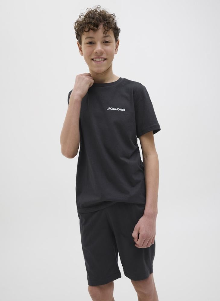 Jack & Jones Junior - Kids Jaceverest Logo Crew Neck T-Shirt And Shorts Sets - Image 1