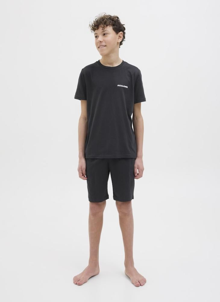Jack & Jones Junior - Kids Jaceverest Logo Crew Neck T-Shirt And Shorts Sets - Image 1