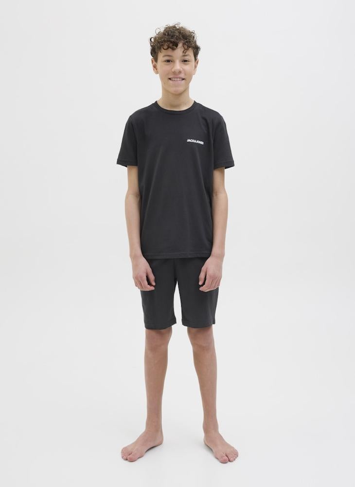 Jack & Jones Junior - Kids Jaceverest Logo Crew Neck T-Shirt And Shorts Sets - Image 1