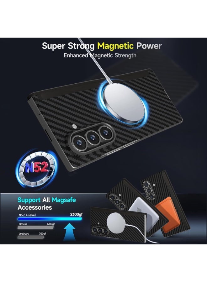 ELTRAZONE Ultra-Thin 0.35mm Protective Case for Samsung Galaxy Z Fold 7 – Slim Hard Carbon Fibre Cover, Anti-Scratch, MagSafe Compatible, Magnetic Grip, Lightweight Protective Case – Black - Image 2