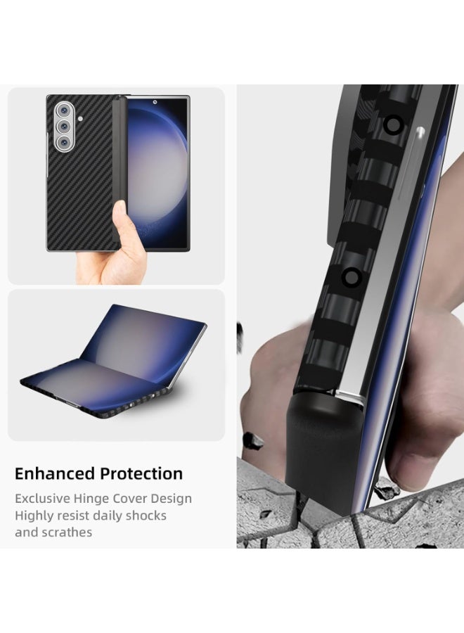 ELTRAZONE Ultra-Thin 0.35mm Protective Case for Samsung Galaxy Z Fold 7 – Slim Hard Carbon Fibre Cover, Anti-Scratch, MagSafe Compatible, Magnetic Grip, Lightweight Protective Case – Black - Image 4